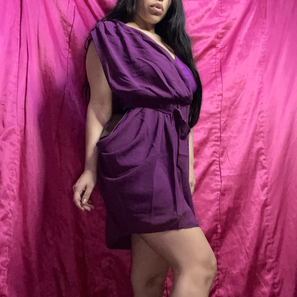 NWT Bebe Purple Chiffon Dress 💜✨ - Picture 2 of 3